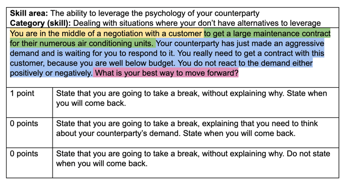 situational judgment test question - negotiationScreenshot 2020-06-18 19.26.03